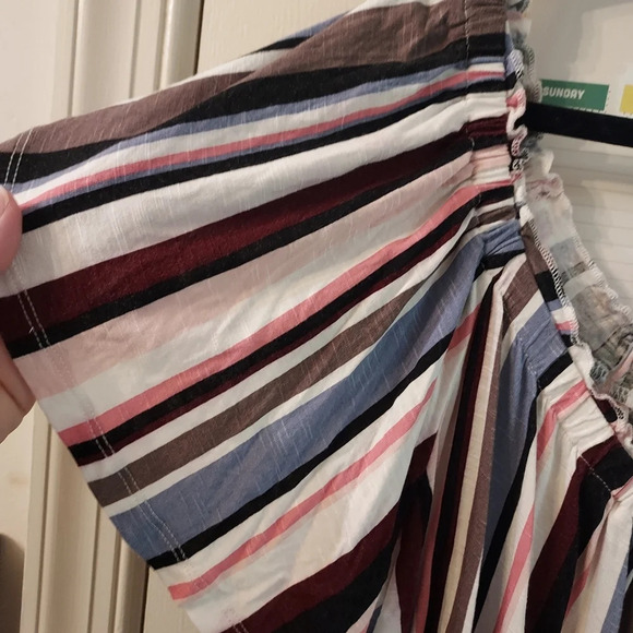 Lane Bryant Striped Off-The-Shoulder Subtle Swing Top in Size 26/28 - Picture 5 of 10